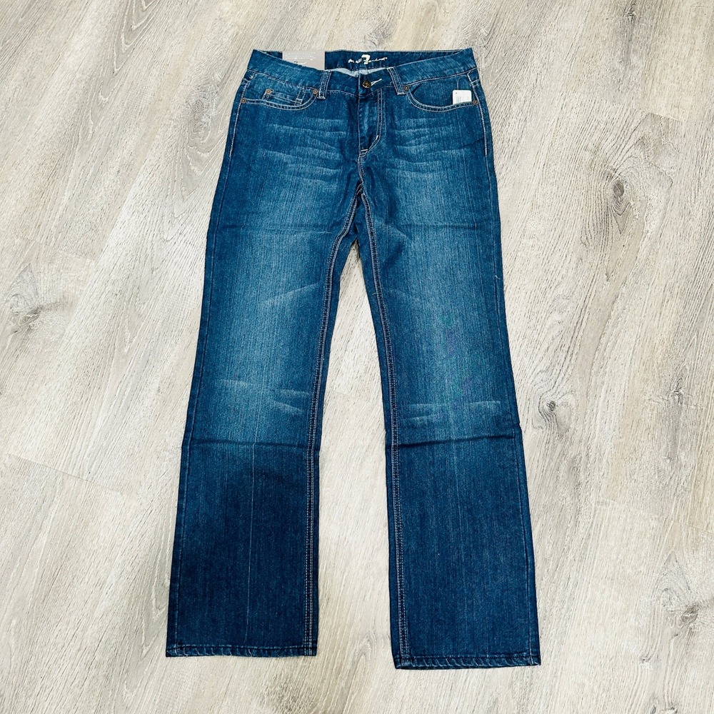 7 For All Mankind Standard Classic Straight Leg Jeans Dark Wash Blue Size 28 NWT